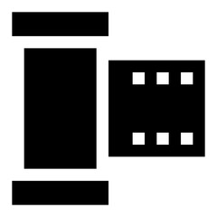 
Film reel glyph icon design 
