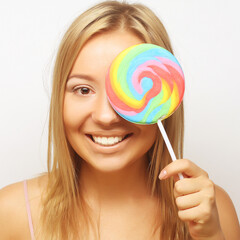 Nice blond girl with lolipop