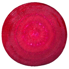 Juicy slice of beetroot isolated on white background, with clipping path