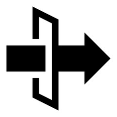 
Arrow right symbolising entryway, glyph icon
