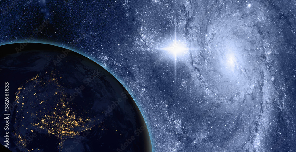 Poster Supernova explosion in the center of galaxy 