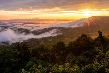 sunrise over the mountains