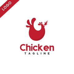 Chicken logo, a soft chicken shape to describe a flexible product. This logo is suitable for cafe companies, spicy chicken, rooster-themed restaurants.