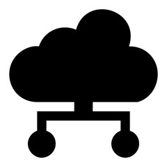 
Cloud computing glyph icon 
