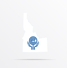 Vector map State of Idaho combined with Economic Cooperation Organization (ECO) flag.