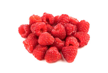 Raspberry isolated on a white background, side view. Berry background. The concept of proper nutrition.