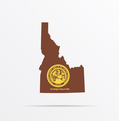 Vector map State of Idaho combined with Fort Hall Indian Reservation flag.