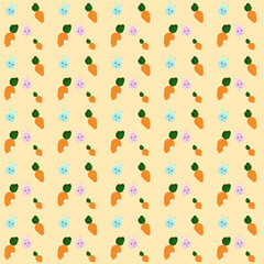 Seamless wallpaper of rabbit and carrot