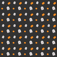 Seamless wall paper of ghost and pumpkin,Halloween
