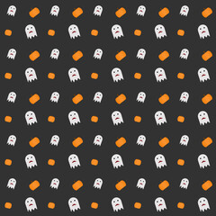 Seamless wall paper of ghost and pumpkin,Halloween
