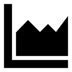 
Data analytics, mountain chart  glyph icon 
