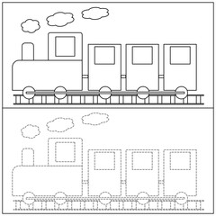 Coloring and trace of airplane for kids 
