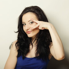 Fototapeta premium Peeking through fingers