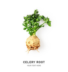 Celery root with leaves