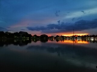 sunset over the river