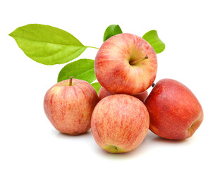 Fresh red apples isolated on white background 