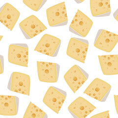 Large piece of Maasdam cheese background. Food seamless pattern.