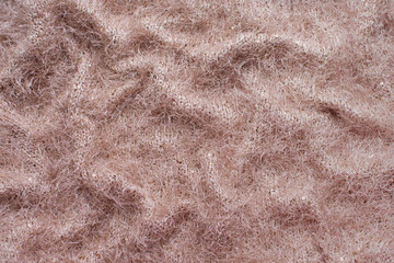 brown synthetic seamless fabric, fleecy, waves, texture background