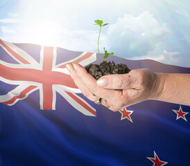 New Zealand growth and new beginning. Green renewable energy and ecology concept.