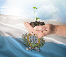 San Marino growth and new beginning. Green renewable energy and ecology concept.