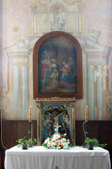 Altar Adoration of the Magi in the parish church of St. Martin in Lijevi Dubrovcak, Croatia