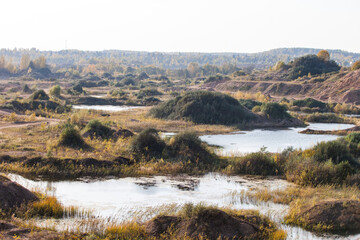 Flooded sand pit near Sychevo Moscow region. Russia
