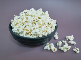Bowl of hot popcorn