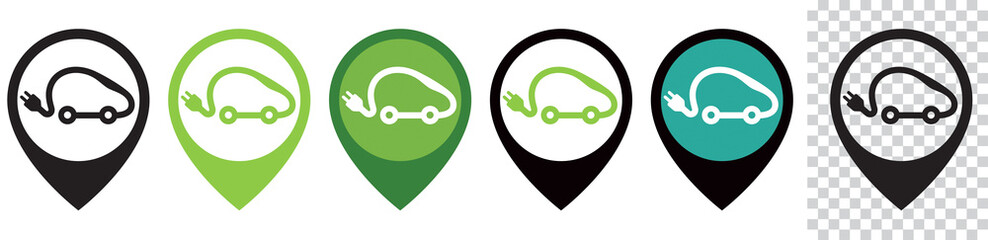 ÉPINGLE DE LOCALISATION DE VOITURE ÉLECTRIQUE © kazy