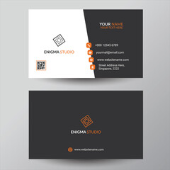 Creative black & orange business card design template