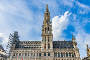 Brussels Town Hall at the Grand Place in Brussels, Belgium.
