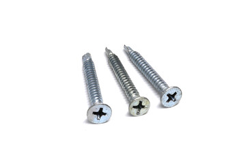 Self Drilling Screw Flat Head isolated on white background