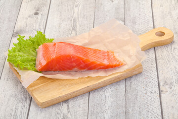 Piece of raw salmon