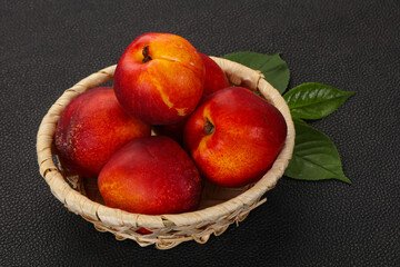 Sweet tasty ripe few nectarines