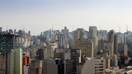 Naklejka premium panoramic view of the skyline of Sao Paulo, seen from above, Brazil
