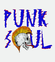 Cyberpunk skull graphic design vector art