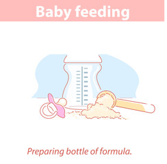 Obraz premium Preparing bottle of formula. Baby feeding supplements