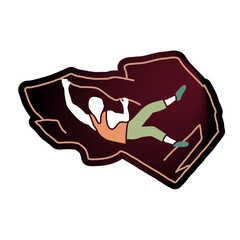 Climber on a climbing wall © avebeatrix_art