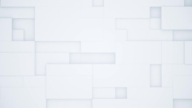 Abstract geometric background, white minimal texture, 3d looped Animation in 4k.Seamless loop digital cubes motion graphics