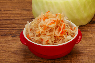 Pickled cabbage - sauerkraut in the bowl