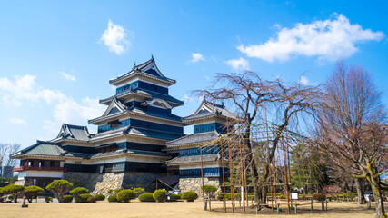 Obraz premium Matsumoto Castle, one of Japan's leading historical castles. On Matsumoto City. Japanese prefecture