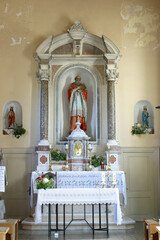 The main altar in the parish church of St. Jerome in Lun, Croatia