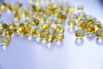 fish oil on white isolated background with jar