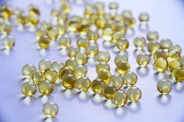 fish oil on white isolated background with jar