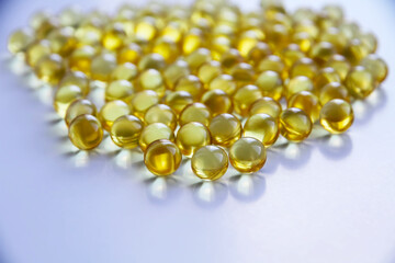 fish oil on white isolated background with jar