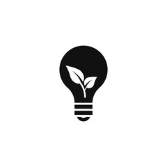 Eco bulb icon for your website, logo, app, UI, product print. Eco bulb concept flat Silhouette vector illustration icon. EPS vector file