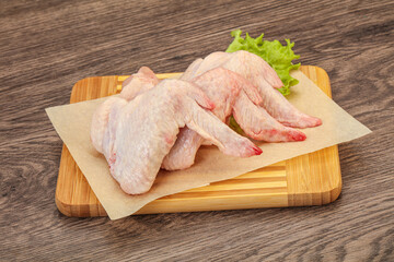Raw chicken wings for cooking