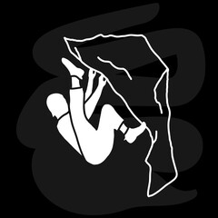 Climber silhouette an a rock vector illustration