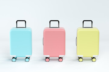 Luggage with white background, 3d rendering.