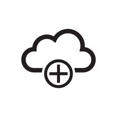 cloud internet add icon - plus symbol
