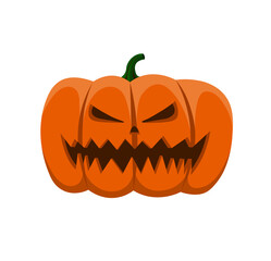 Evil Jack-o'-lantern isolated on white